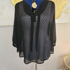 Torrid Black Sheer Blouse